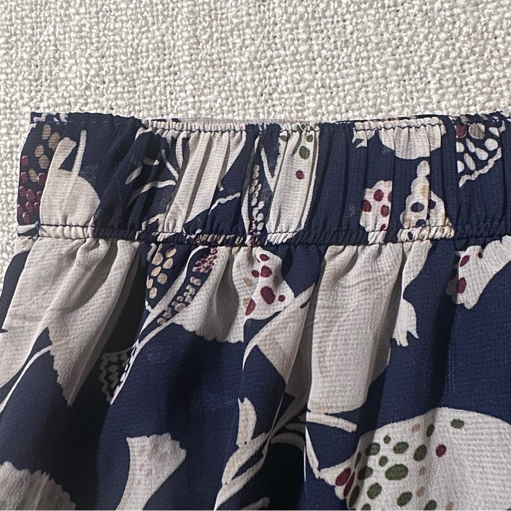 OLD NAVY Navy Blue White Dove Pleated Mini Skirt Bird Chiffon Whimsical Women XS - Picture 8 of 13